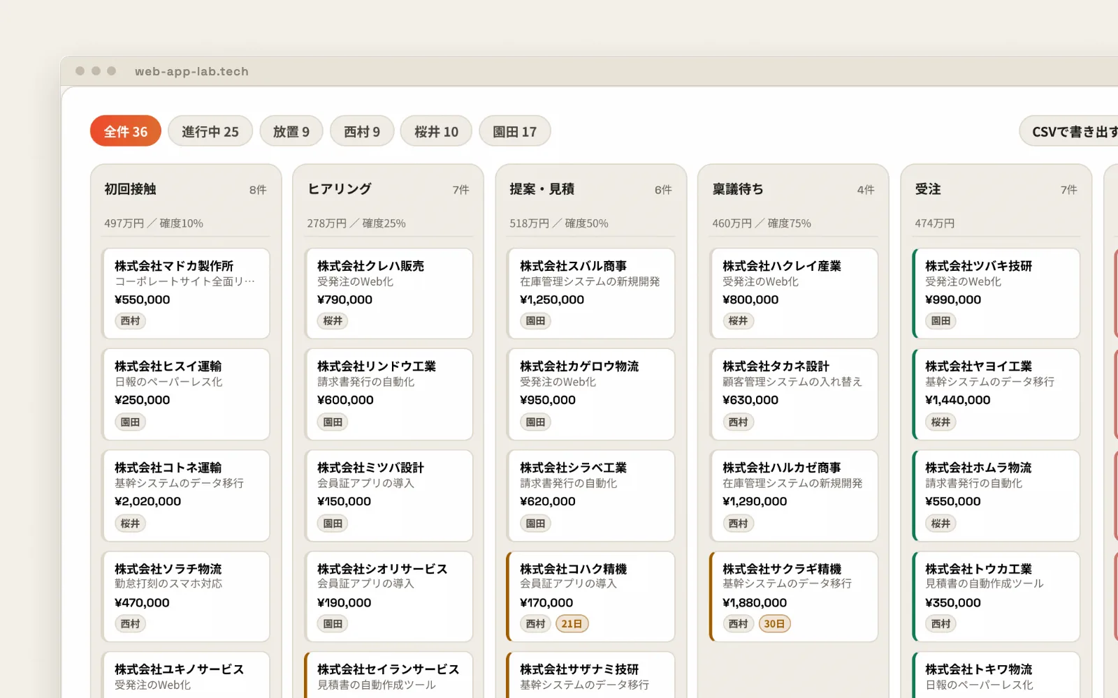 顧客・案件管理